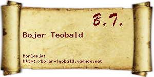 Bojer Teobald névjegykártya